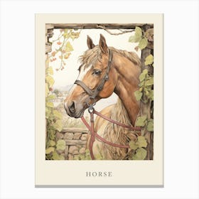 Beatrix Potter Inspired  Animal Watercolour Horse 4 Canvas Print