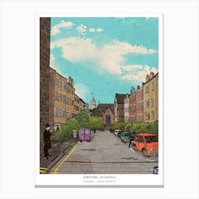 Edinburgh Cityscape - Scotland Travel Illustration - Edinburgh Wall Art, Fine Art Gifts Canvas Print