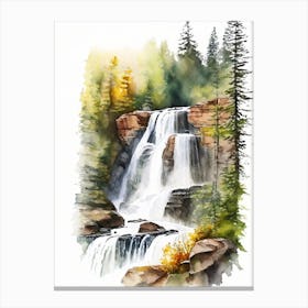 Amnicon Falls State Park Waterfall, United States Water Colour  (1) Canvas Print