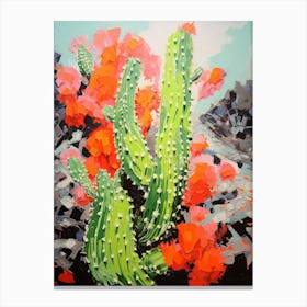 Cactus Painting Fishhook 1 Canvas Print