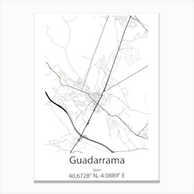 Guadarrama,Spain Minimalist Map Canvas Print