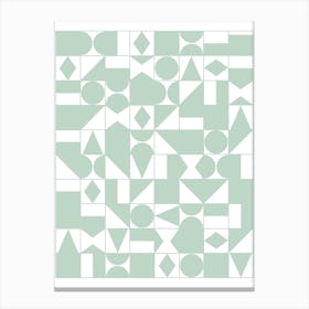 Geometric Pattern Sage Green Canvas Print