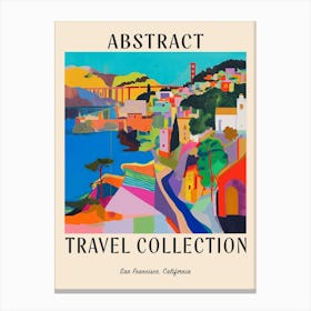 Abstract Travel Collection Poster San Francisco Usa 3 Canvas Print