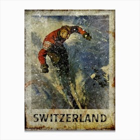 Vintage Travel Poster ― Switzerland Travel Poster Canvas Print