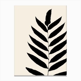 Fern Leaf in Black, Farmhouse Botanical Canvas Print