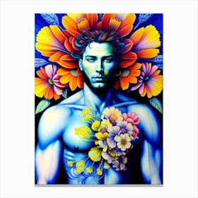 Man With Flowers On His Chest 1 Canvas Print