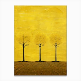 Three Trees In Yellow Canvas Print