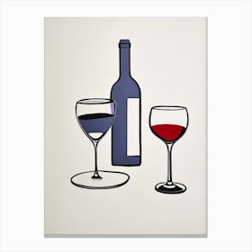 Gamay Picasso Line Drawing Cocktail Poster Canvas Print