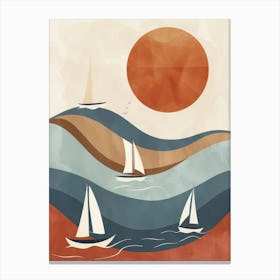 Sailboats In The Sea 1 Canvas Print