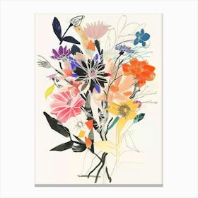 Asters Collage Flower Bouquet Canvas Print
