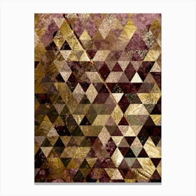 Abstract Geometric Triangle Pattern with Gold Foil n.0008 Canvas Print