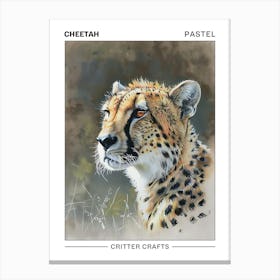 Cheetah Pastel Watercolour 1 Poster Canvas Print