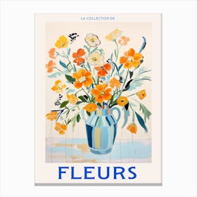 French Flower Poster Flowers 2 Canvas Print
