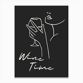 Black Wine Time Canvas Print