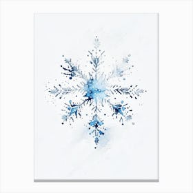 Intricate, Snowflakes, Minimalist Watercolour 1 Canvas Print