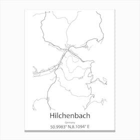 Hilchenbach,Germany Minimalist Map Canvas Print