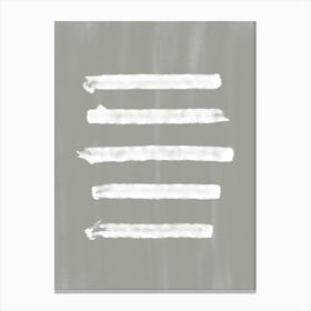 Sage Green Painting With White Brushstrokes Canvas Print