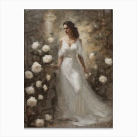 Bride In White  Canvas Print