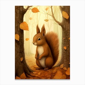 Squirrel In The Forest Canvas Print