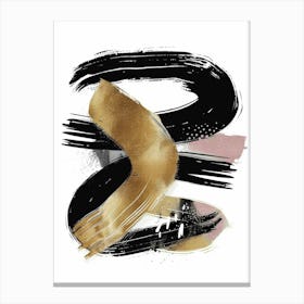 Gold And Black Letter S 1 Canvas Print