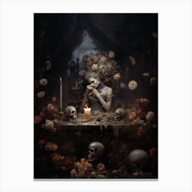 Woman and skull 1 Canvas Print