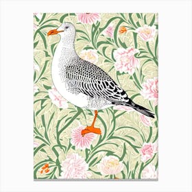 Seagull William Morris Style Bird Canvas Print