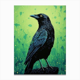 Ohara Koson Inspired Bird Painting Crow 1 Canvas Print
