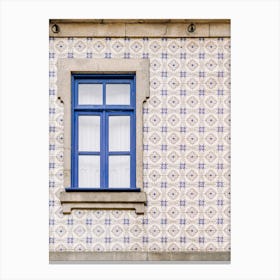 Portuguese Tiled Wall - Blue Mosaic - Porto | colorful travel photography Canvas Print