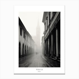 Poster Of Pavia, Italy, Black And White Analogue Photography 3 Canvas Print