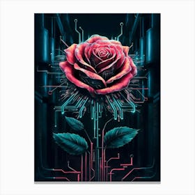 Circuit Rose Canvas Print