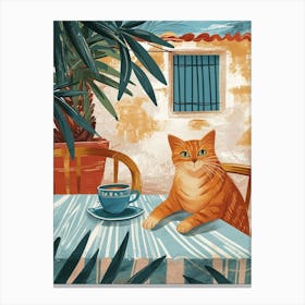 Manx Cat Storybook Illustration 1 Canvas Print