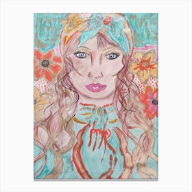 Girl with scarf Canvas Print