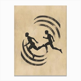 Two Runners In A Circle Canvas Print