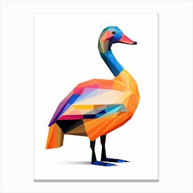 Colourful Geometric Bird Goose 1 Canvas Print