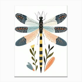 Colourful Insect Illustration Damselfly 5 Canvas Print