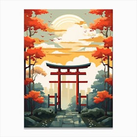 Torii Gates Japanese Illustration 10 Canvas Print