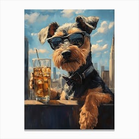 Sophisticated Airedale 6 Canvas Print