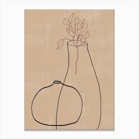 Vases And Plants, Minimalistic Canvas Print