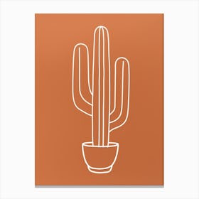 Cactus Line Drawing Cactus 4 Canvas Print