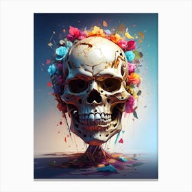 Skull With Flowers 1 Canvas Print