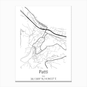 Patti,Italy Minimalist Map Leinwandbild