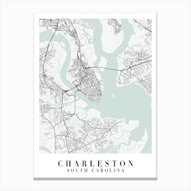 Charleston South Carolina Street Map Minimal Color Canvas Print