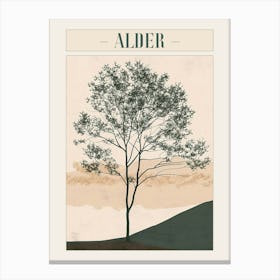 Alder Tree Minimal Japandi Illustration 4 Poster Canvas Print