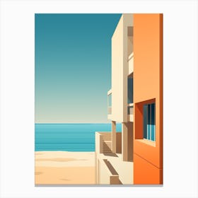 Ocean Beach San Diego California Mediterranean Style Illustration 1 Canvas Print