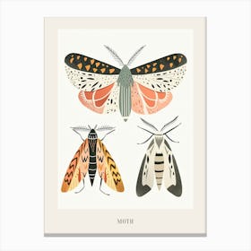 Colourful Insect Illustration Moth 29 Poster Canvas Print