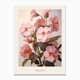 Floral Illustration Impatiens 4 Poster Canvas Print