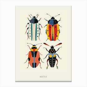 Colourful Insect Illustration Beetle 4 Poster Canvas Print