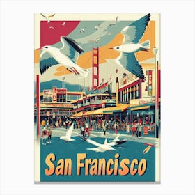 Aihrgdesign A 1970s Inspired Travel Poster For San Francisco Canvas Print