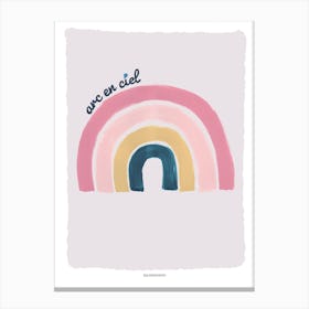 Rainbow In Pink And Teal Canvas Print
