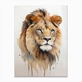 Lion Watercolor Painting 5 Canvas Print